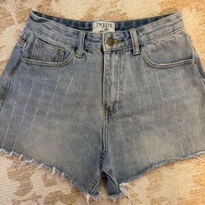 Women's Sparkle Denim Shorts M